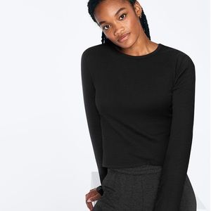 🖤Victoria’s Secret PINK Cropped Long Sleeve Baby Tee Top / Large / BRAND NEW